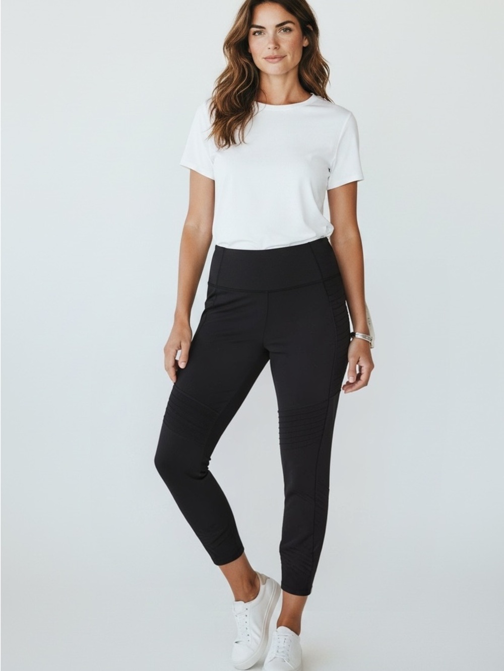 NWT Women's Athleta Black Stash Pocket Moto Tights/Leggings
